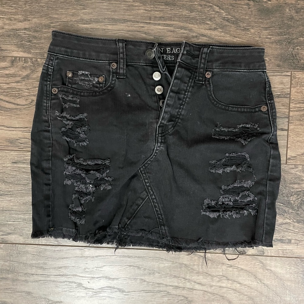 American eagle plan denim skirt